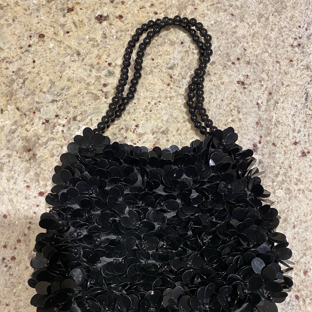 La Regale Black Beaded Purse